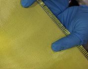 Telas à prova de balas amarelas 1000d 200GSM de Aramid dos materiais compostos da fibra do carbono